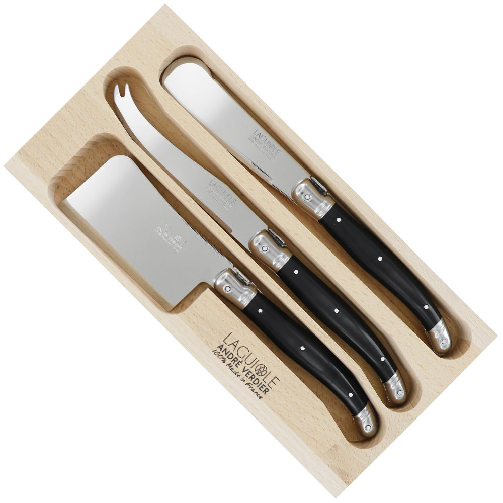 Andre Verdier - 3 Piece Cheese Knife Set - Black