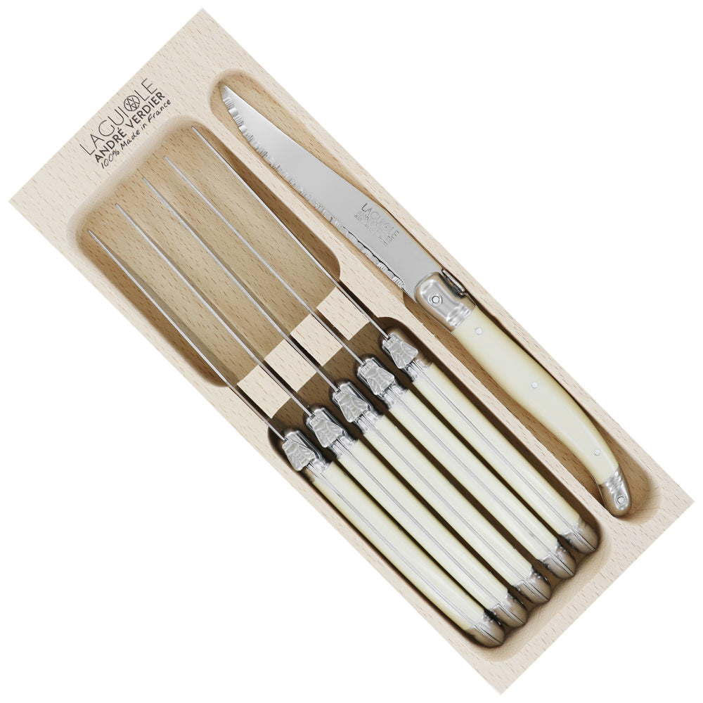 Andre Verdier - 6 Piece Steak Knife Set - Ivory Colour