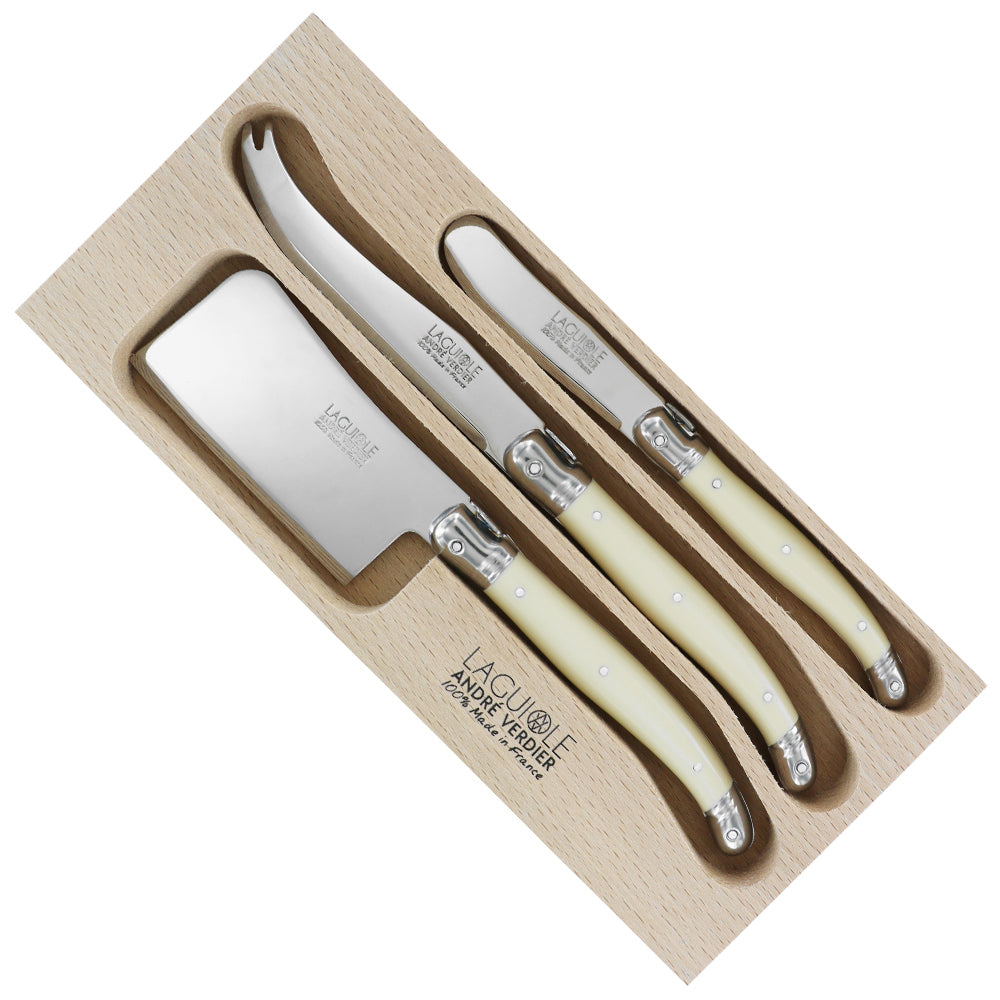 Andre Verdier - 3 Piece Cheese Knife Set - Ivory Colour