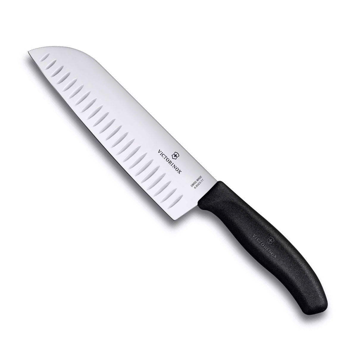 Victorinox Santoku Knife 17cm Fluted Classic - Black