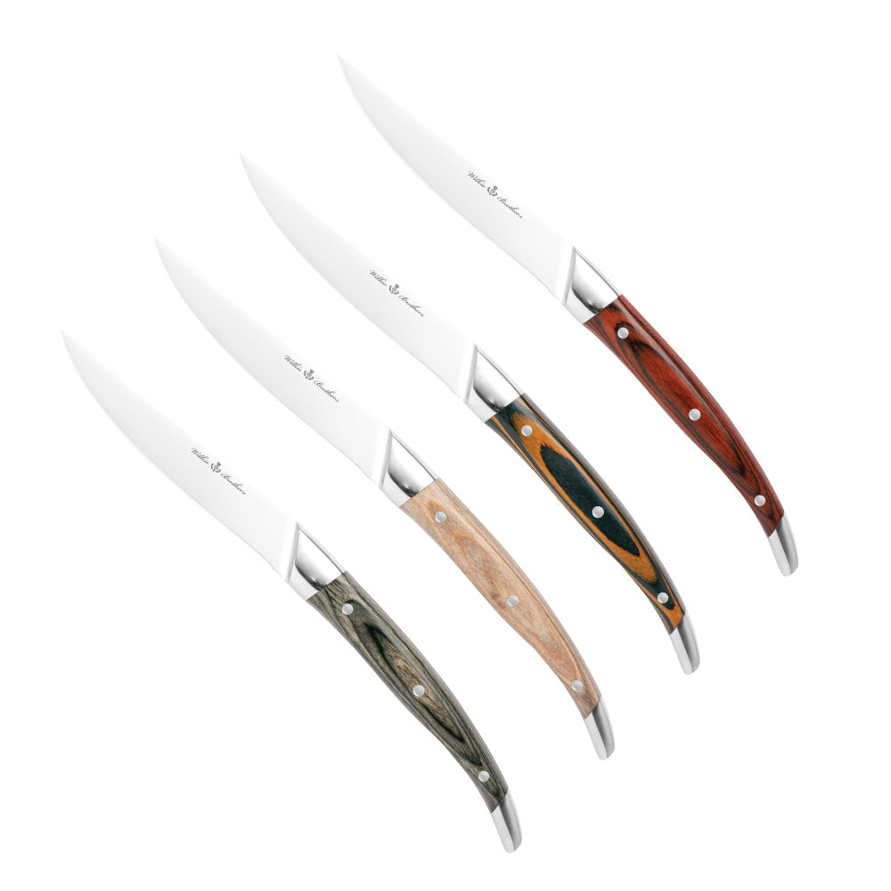 Wilkie Brothers 4 Piece Steak Knife Set Pakka Wood