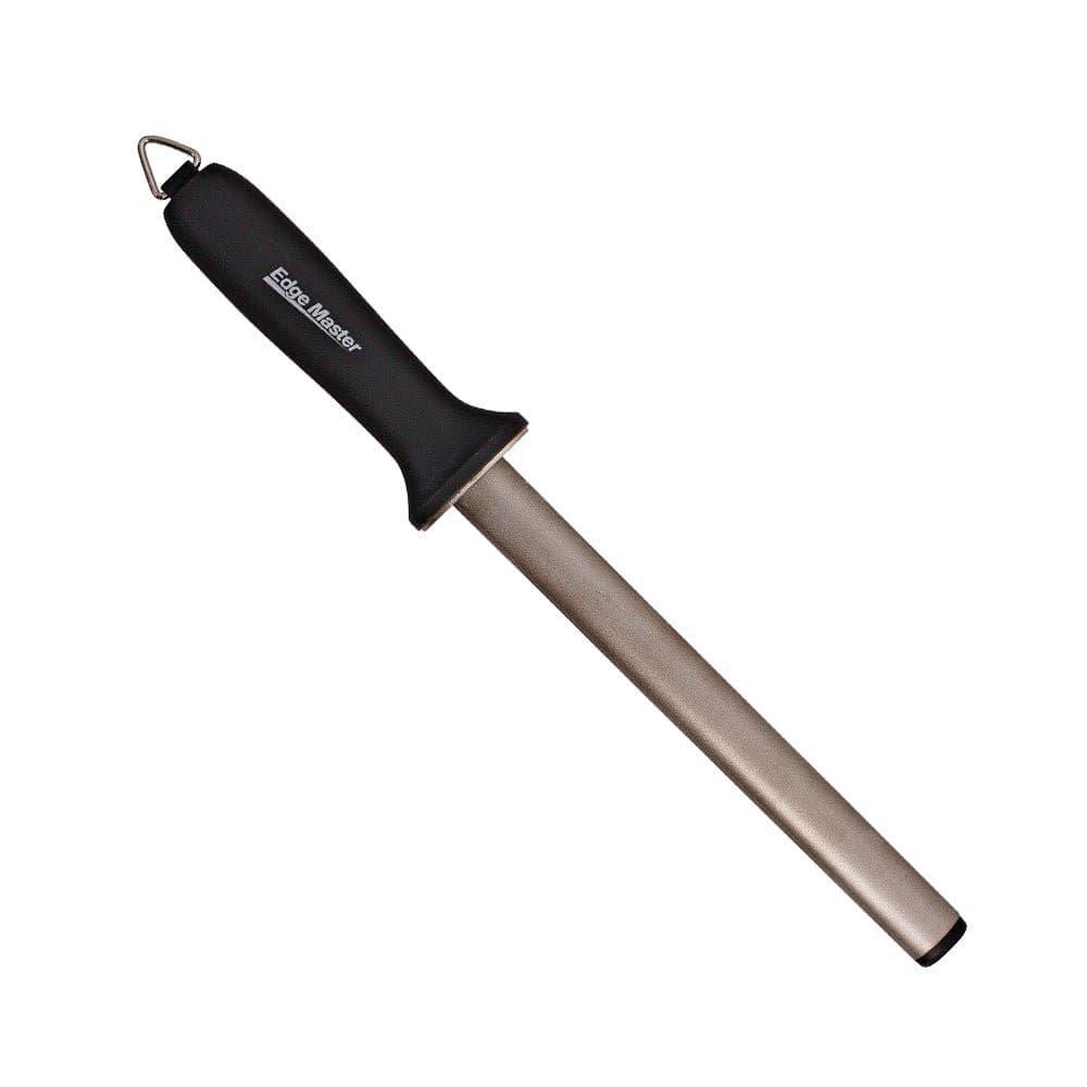 Edge Master Diamond Sharpening Steel - Oval - 20cm with a grey oval abrasive rod and black non-slip handle