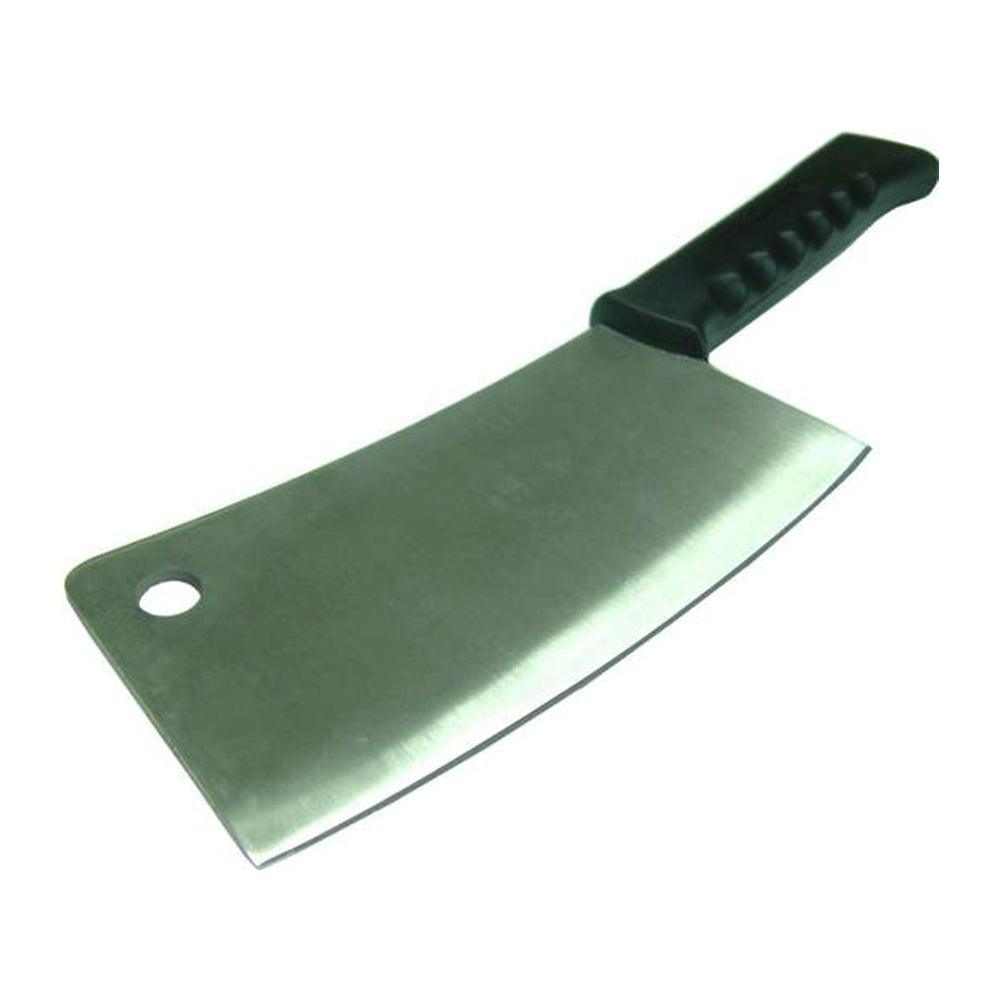 Meat chopper with Poly Handle - 230mm, broad polished steel blade and black textured plastic handle with hanging hole