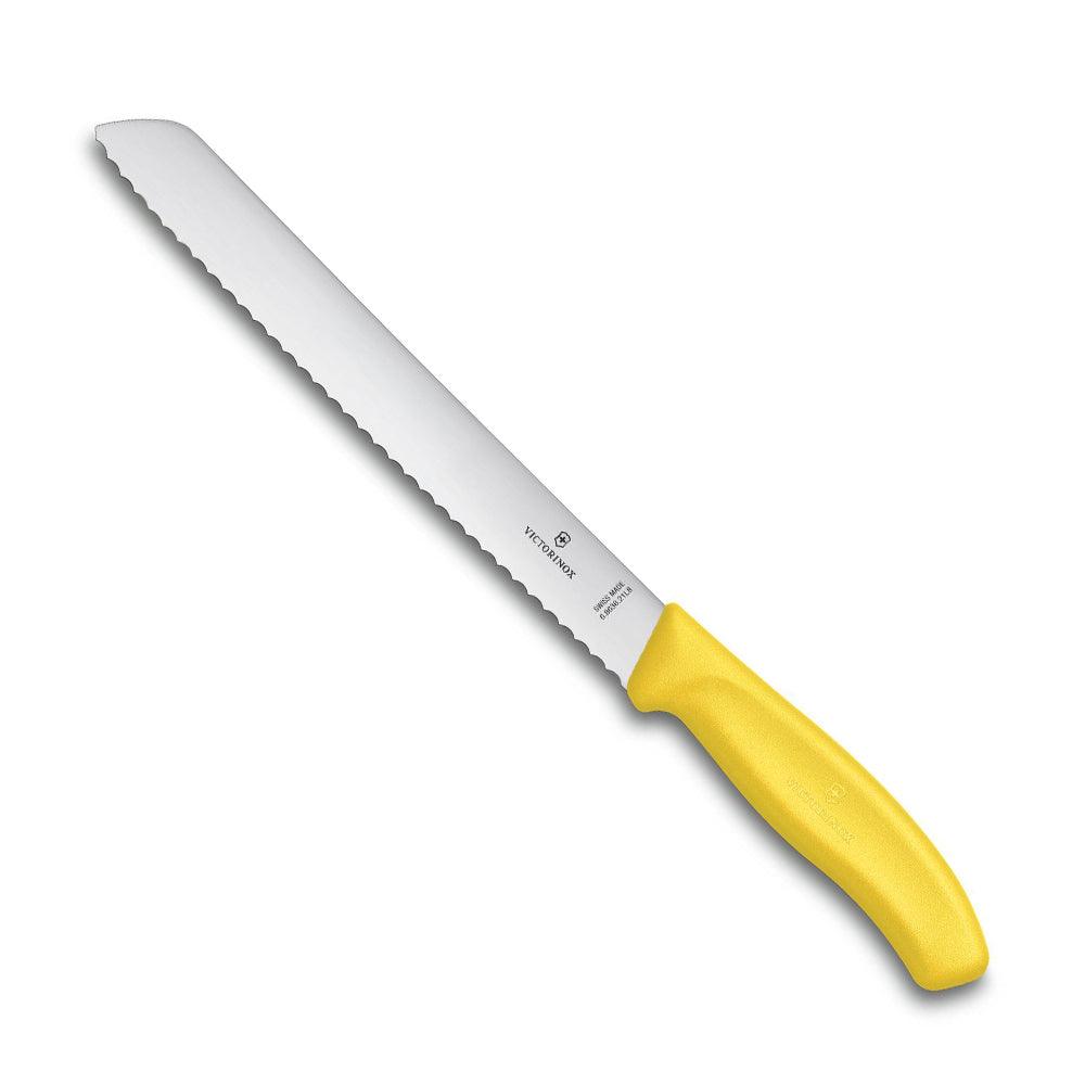 Victorinox Bread Knife - 21cm, Yellow Swiss Classic with a stainless steel wavy-edged blade and bright yellow handle
