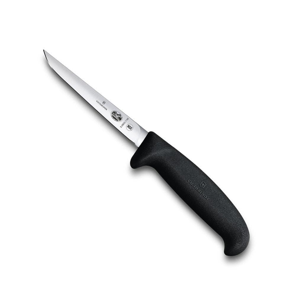 Victorinox Poultry Boning Knife - 11cm, Black Safety Handle with a slim, curved stainless steel blade and textured black handle