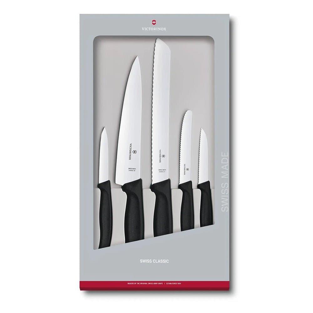 Victorinox Swiss Classic Kitchen 5 Piece - Black - Knife Store