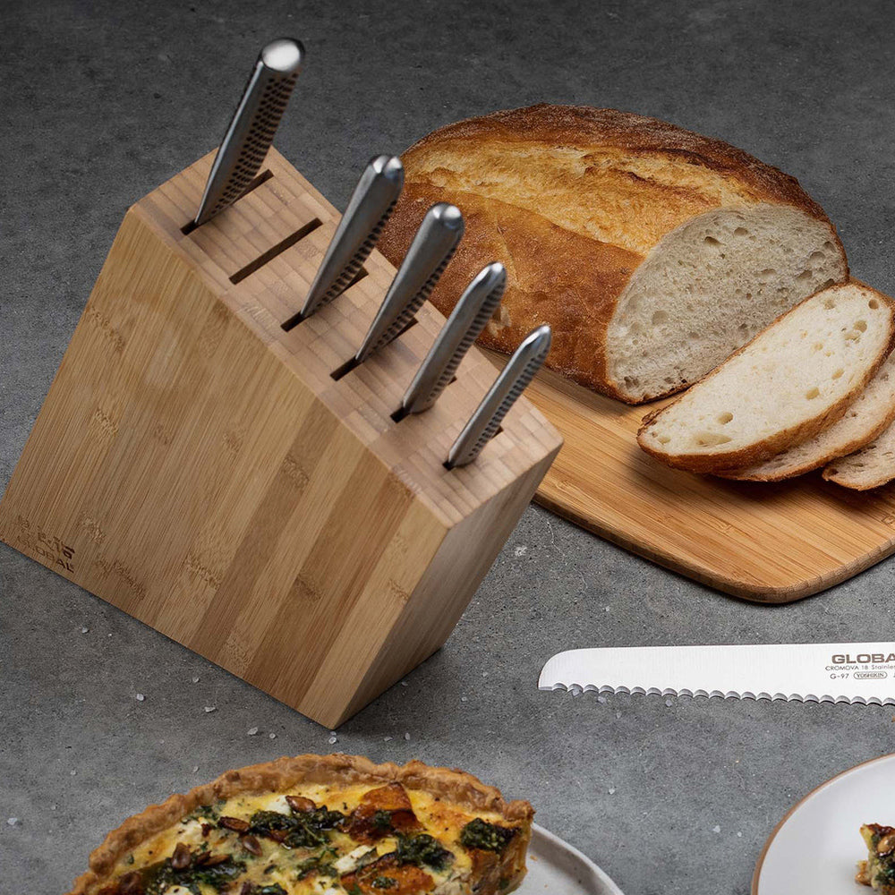 Global Kyoto 7 Piece Knife Block Set - Bamboo