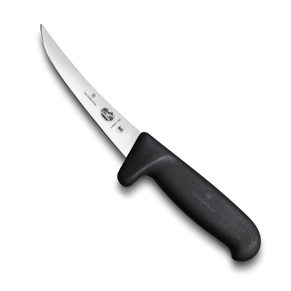 Victorinox Fibrox Boning Knife - 12cm Blade, Black Safety Handle