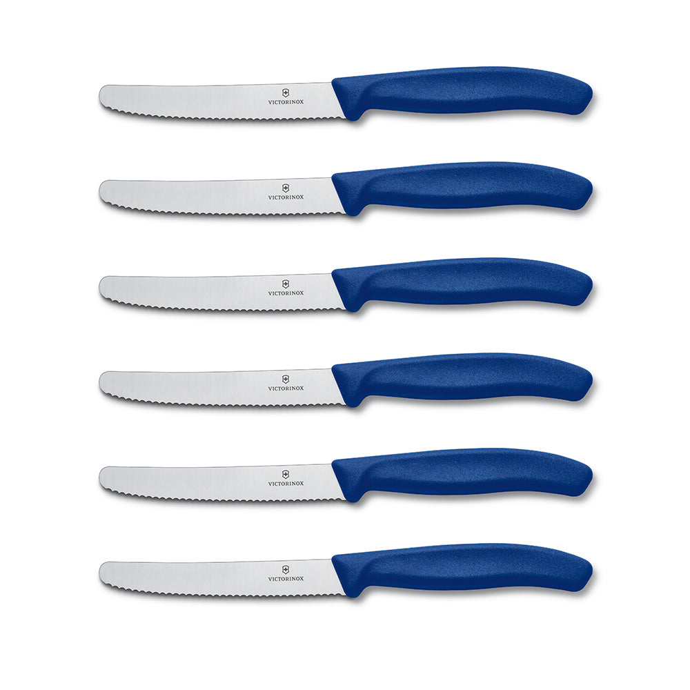 Victorinox Swiss Classic Table Knife Set - 11cm, 6 piece - Blue