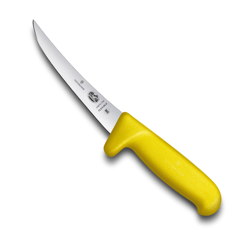 Victorinox Fibrox Boning Knife - 12cm Curved Narrow Flexible Blade with Safety Handle