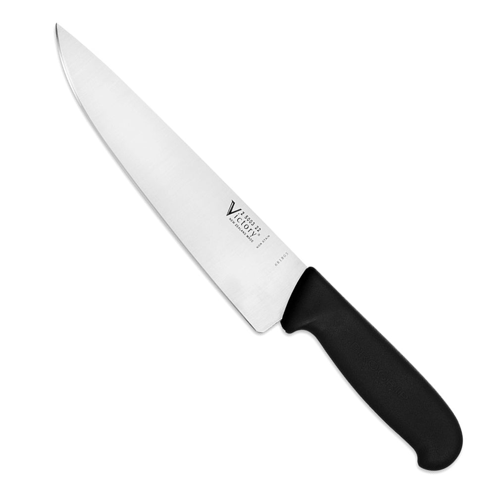 Victory Straight Chefs Knife - 22cm, Black Handle